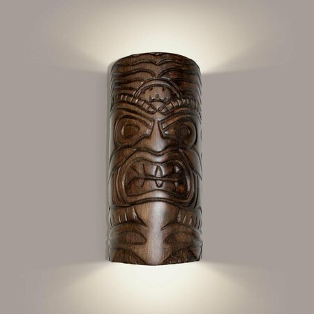 A19 LIGHTING Tiki Wall Sconce, Dark Teak NT002-DT-1LEDE26